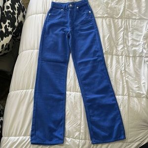 Blue soft cord pants